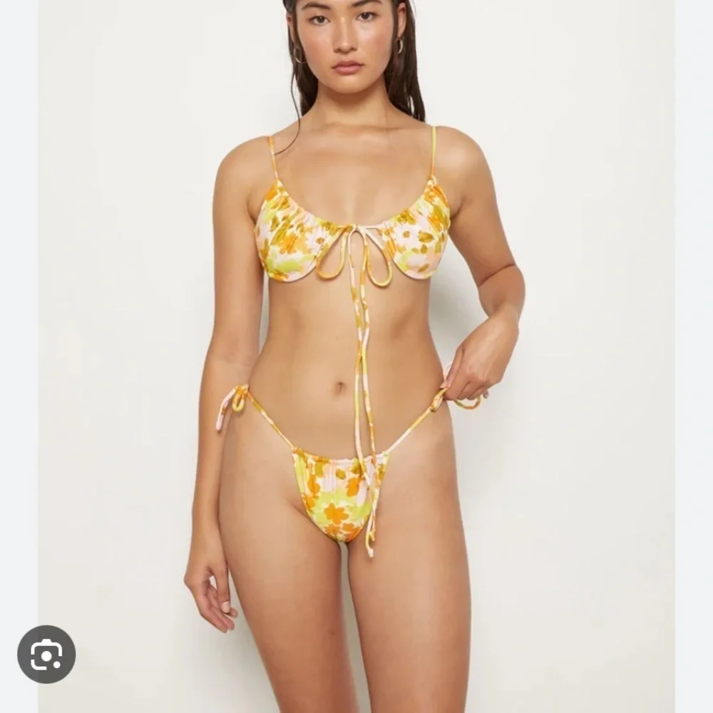 New! SET! Aila Blue bikini palm blooms floral Emilia Gaia 14628